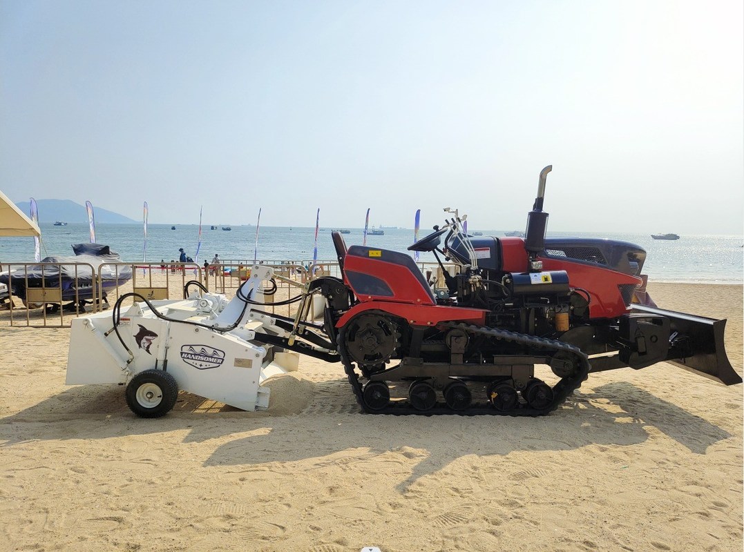 Beach Cleaning Machine in Action
