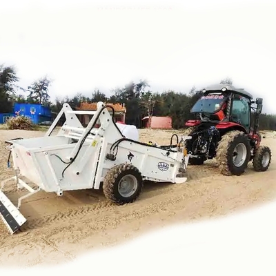 क्षारीय सफाई रखरखाव के लिए 80HP ट्रैक्टर अटैचमेंट स्टील समुद्र तट क्लीनर मशीन